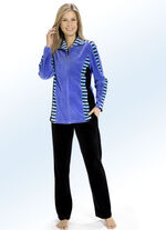 Kuscheliger Hausanzug mit Kontrast-Einsätzen 