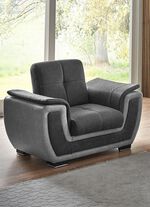 Polsterm&ouml;bel mit Liegefunktion und Bettkasten ANTHRAZIT-GRAU