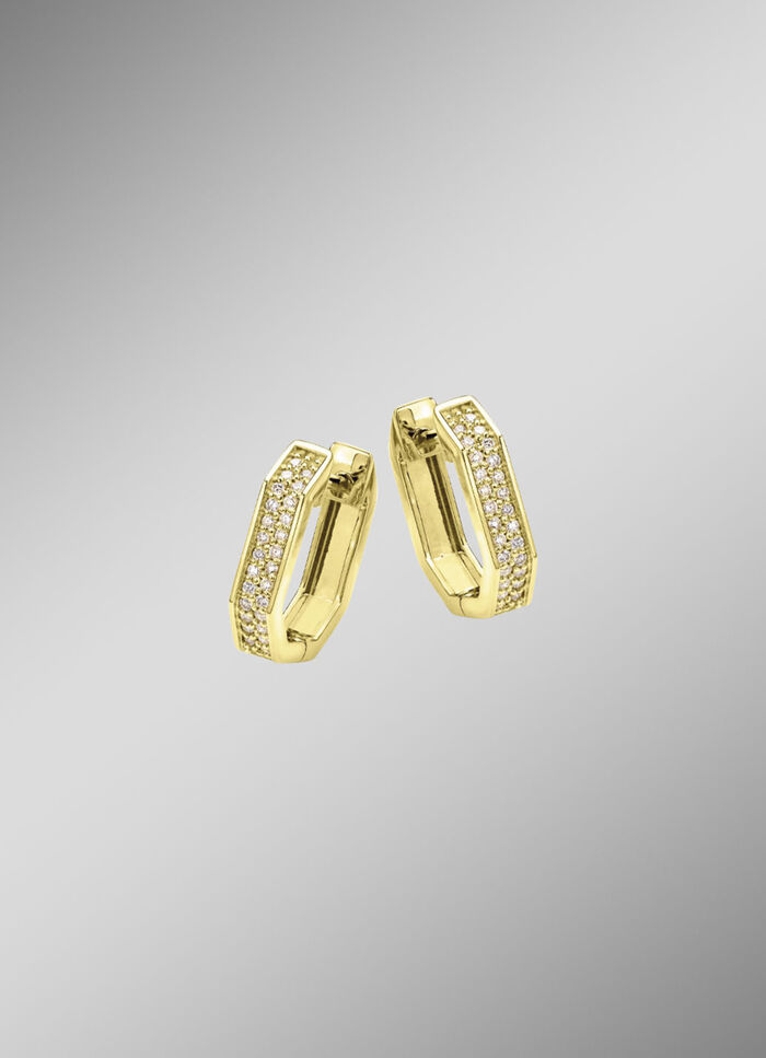 Edle Klappcreolen mit Brillanten 