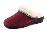 Warme Damen-Hausschuhe, Weite H, mit Wolle BORDEAUX