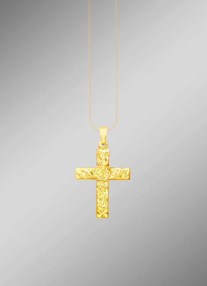 Klassischer Kreuz-Anh&auml;nger mit Struktur 