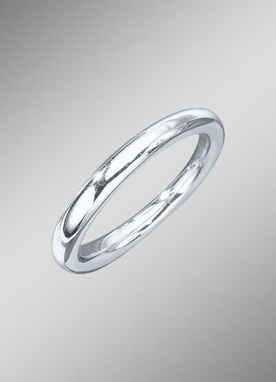 Hochglänzender Partnerring aus Weißgold 