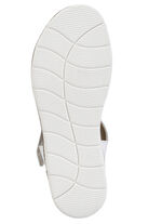 ELENA EDEN, modische Damen-Sandale, Weite H, mit herausnehmbarem Fußbett WEISS-SILBER