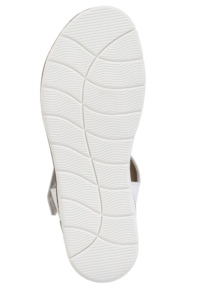 ELENA EDEN, modische Damen-Sandale, Weite H, mit herausnehmbarem Fußbett WEISS-SILBER