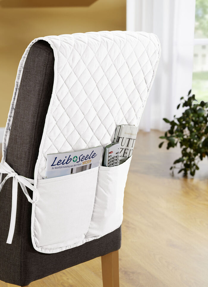 Stuhlhusse mit Taschen und Bandeinfassung NATUR
