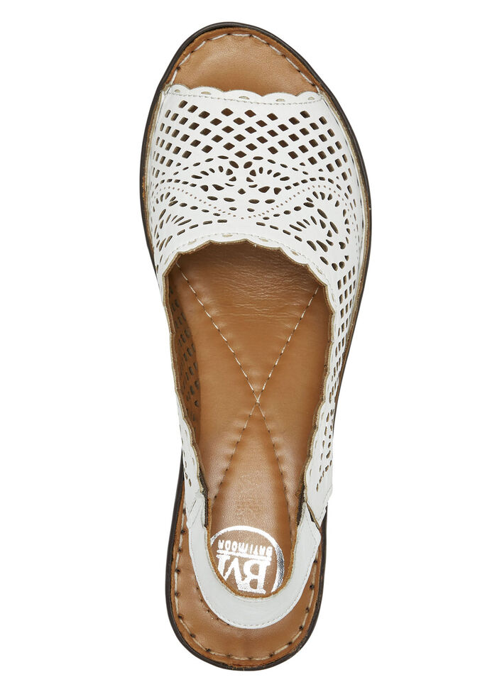 ELENA EDEN, sommerliche Damen-Sandaletten, Weite G, aus Leder WEISS