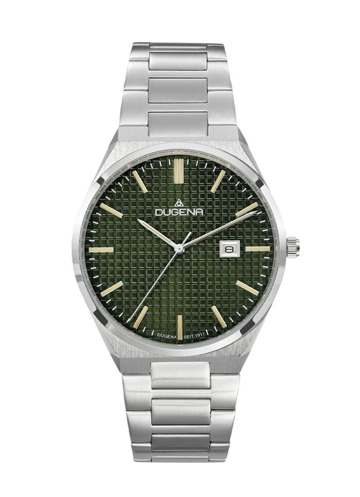 Dugena-Quartz-Herrenuhr mit Edelstahlbandgehäuse 