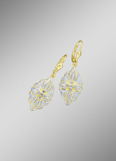 Ohrringe mit Diamanten im Blumendesign 