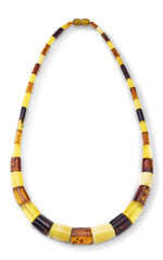 Halskette mit echt Bernstein im Verlauf 