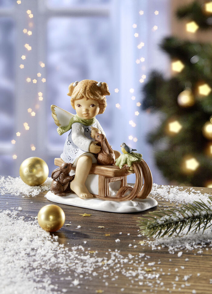 Engel auf Schlitten aus der "Nina & Marco"-Serie  