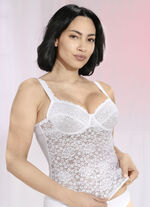 Nina von C. BH-Hemd mit Vorderteil aus Elastikspitze WEISS