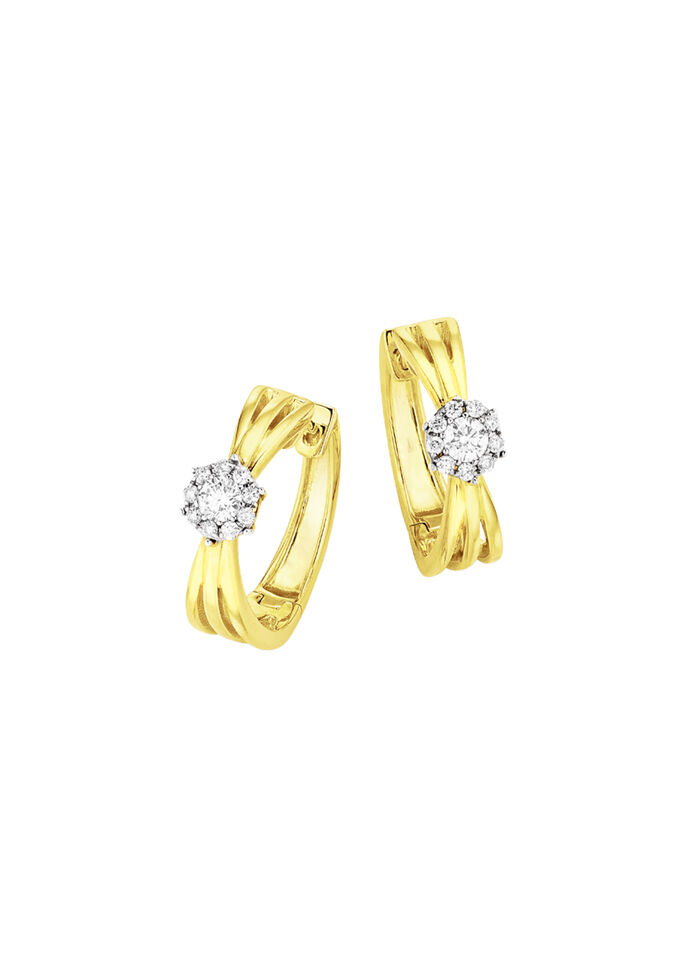 Durchbrochene Klappcreolen mit 20 Brillanten 