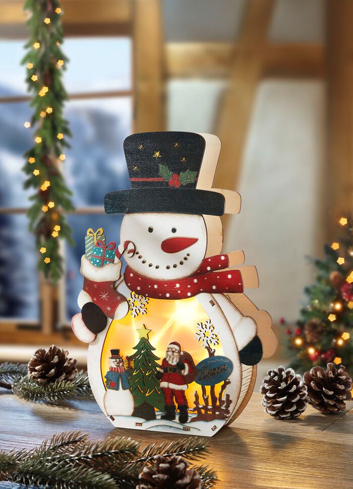 Beleuchteter Schneemann mit Timerfunktion 