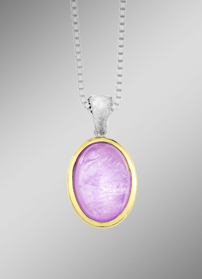 Anhänger in Bicolor mit Milky-Kunzit 