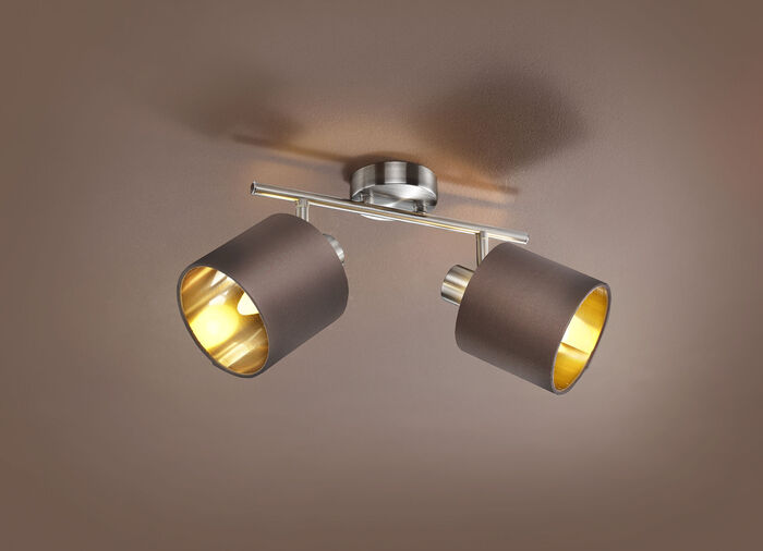 Moderne Deckenleuchten aus Stahl NICKEL-BRAUN