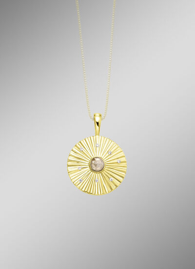 Vergoldeter Anhänger mit Zirkon 