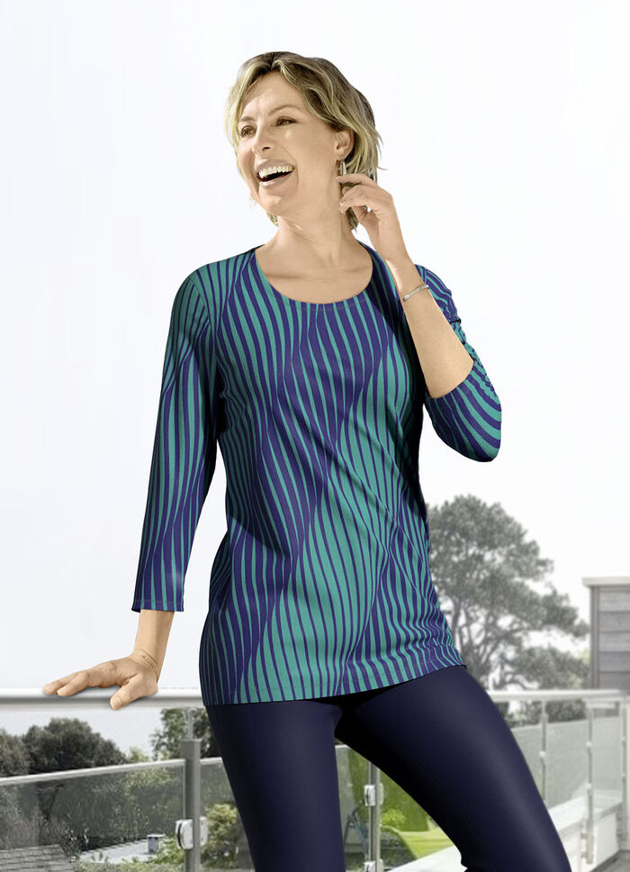 Shirt mit 3/4-langen Ärmeln 