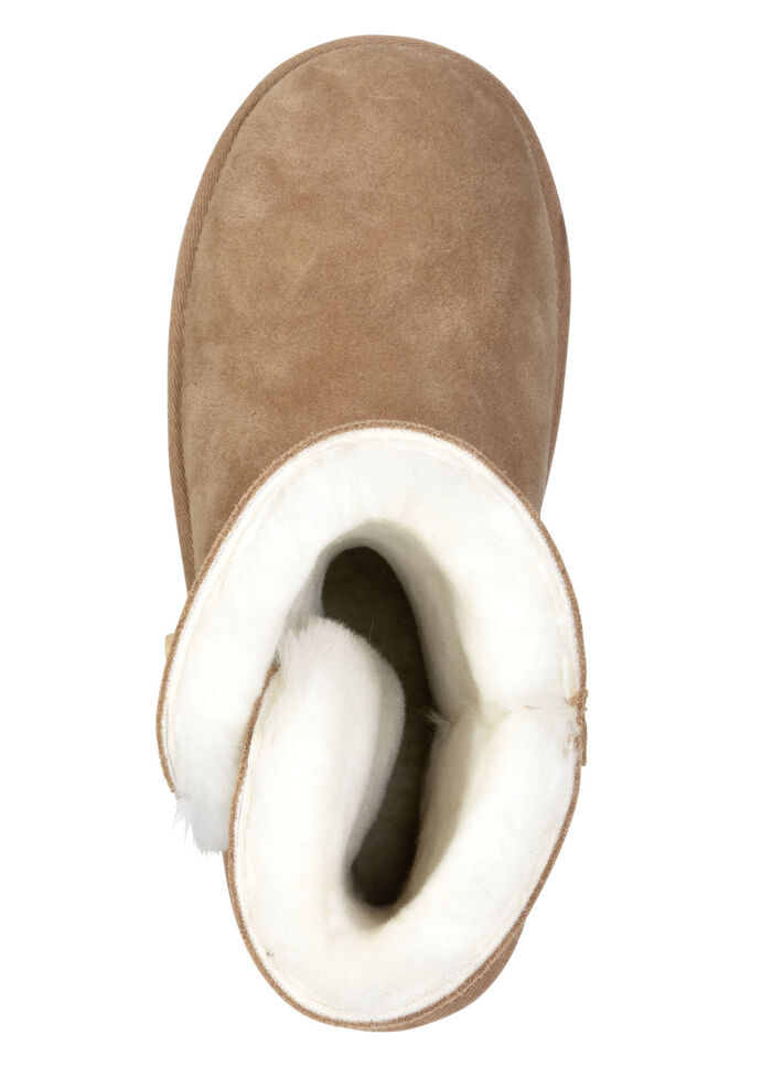 ELENA EDEN, gefütterte Damen-Stiefel, Winterschuhe, mit Lammfell NATURBRAUN