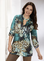 Shirt-Tunika mit farbbrillantem Druck 