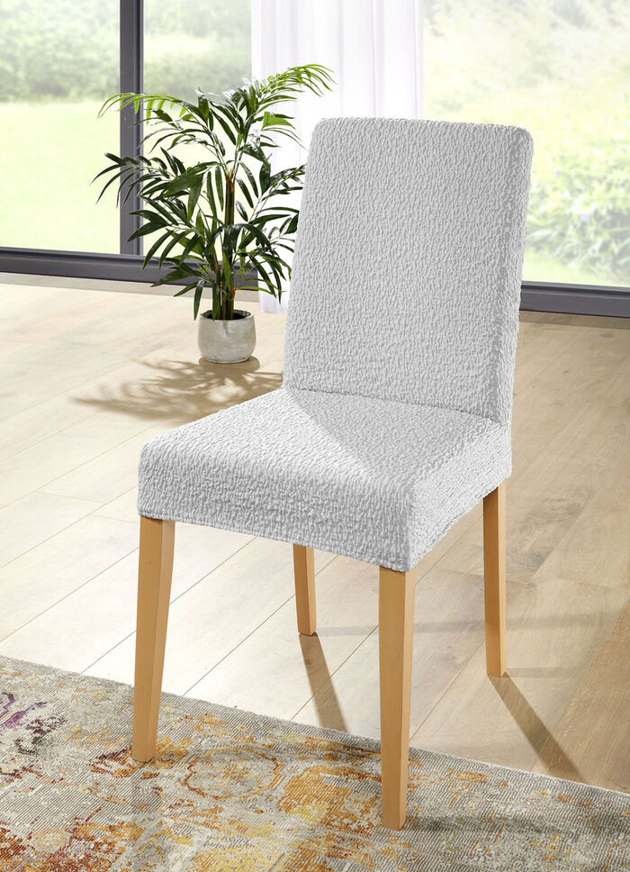 Strapazierfähiger Stretch-Stuhlbezug, bi-elastisch SILBER