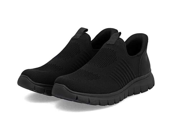 Rieker, leichte Herren-Slipper, mit verstärkter Hinterkappe SCHWARZ