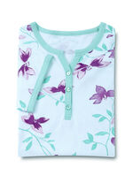 Zweierpack Nachthemden, Knielang mit Knopfleiste und kurzen Ärmeln 