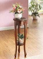 Beistelltisch mit Beinen aus massiver Buche NUSSBAUM-GOLD