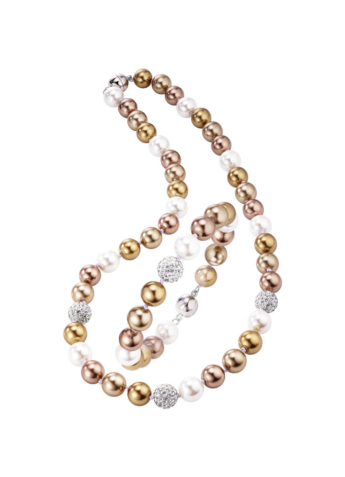 Wunderschön schimmerndes, 2-teiliges Schmuck-Set BRAUN