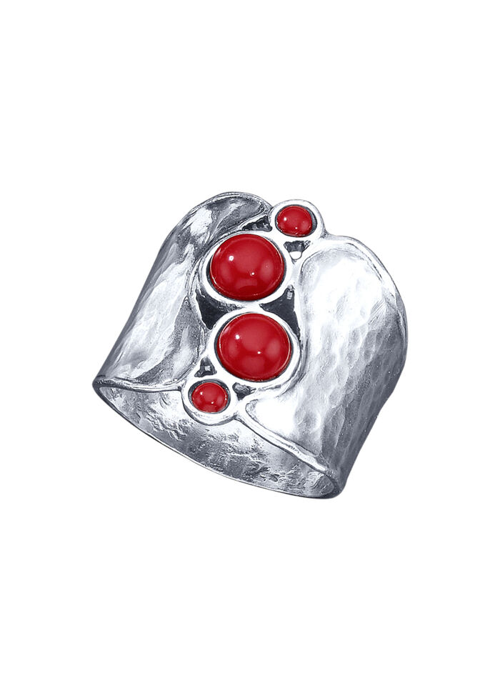 Außergewöhnlicher Damenring mit Koralle 