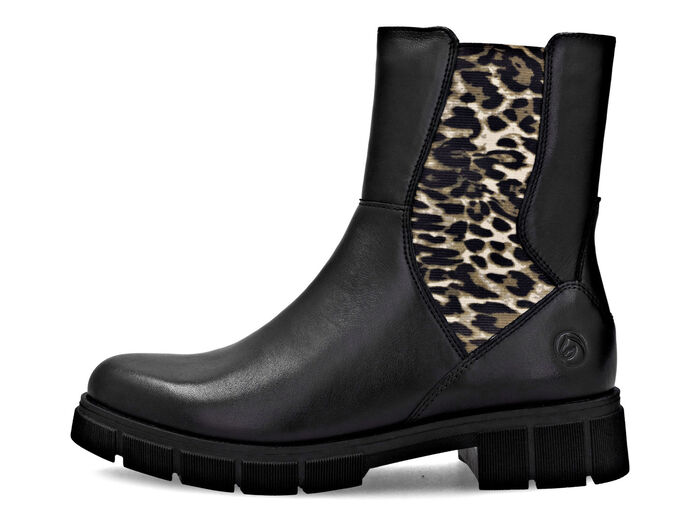 Remonte, modische Damen-Stiefeletten, Winterschuhe, Weite G, mit Reißverschluss SCHWARZ-BRAUN