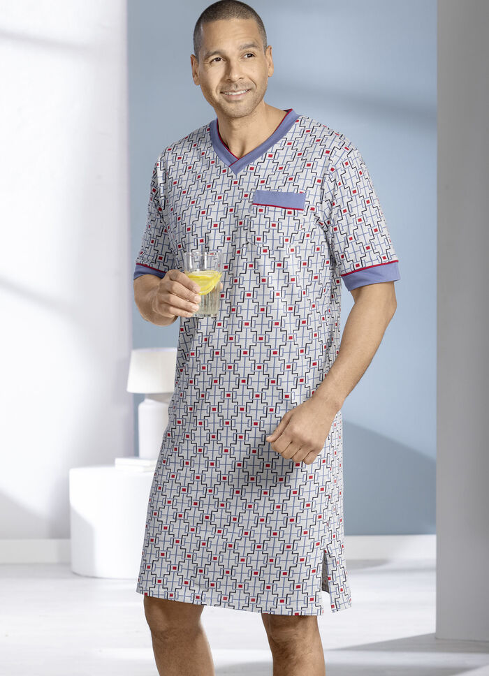 Kurzarm-Nachthemd mit V-Ausschnitt 