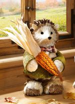 Igel aus Bast, Naturzapfen und Holz 