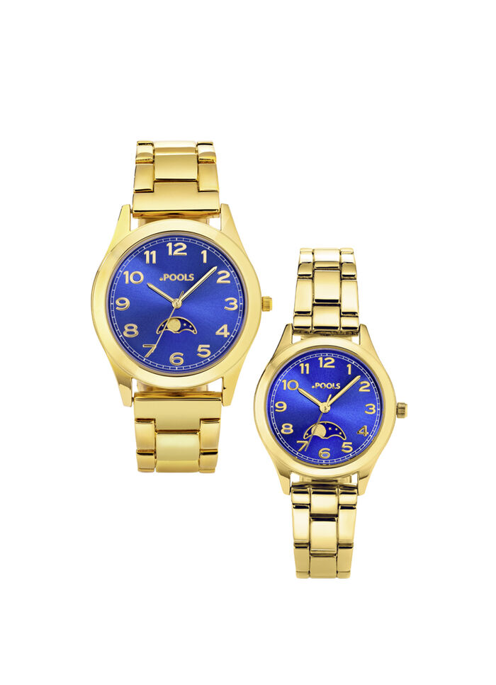 Quartz-Partneruhr von Pools mit Mondphasen 