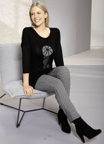 Hose mit trendiger Hahnentritt-Dessinierung 