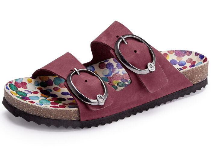 Andrea Conti Pantolette mit bunt bedrucktem Lederfußbett BORDEAUX