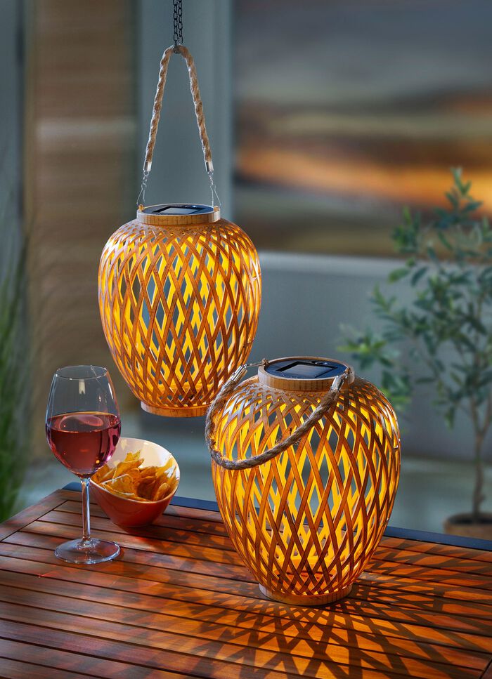 Solar-Korblaterne aus Kunststoff, 2er-Set 