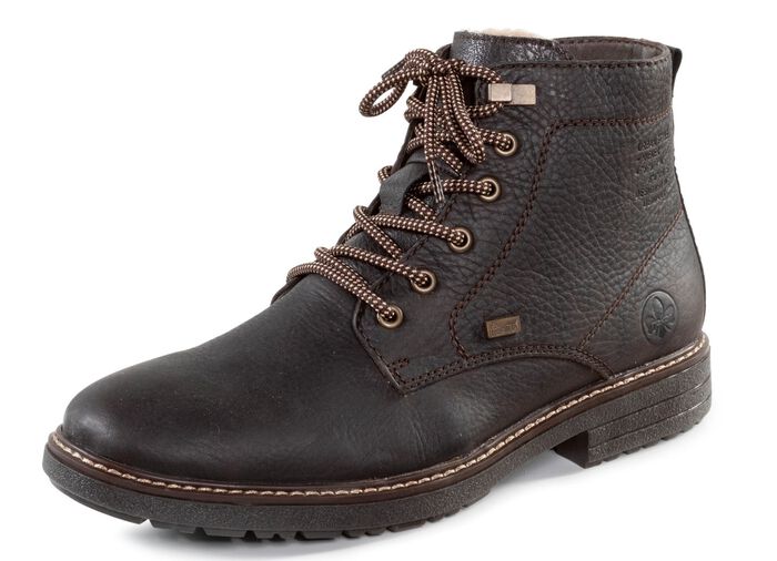 Rieker Schn&uuml;r-Boot mit Warmfutter aus Lammfell und Pl&uuml;schmaterial 