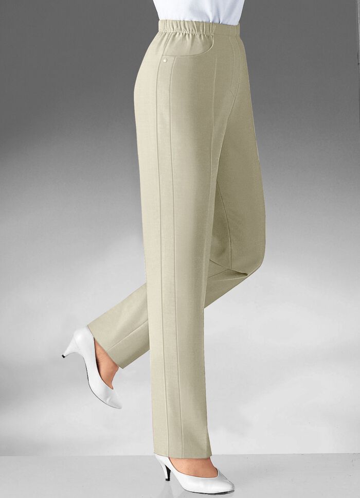Hose mit vorverlegter Seitennaht in 8 Farben BEIGE