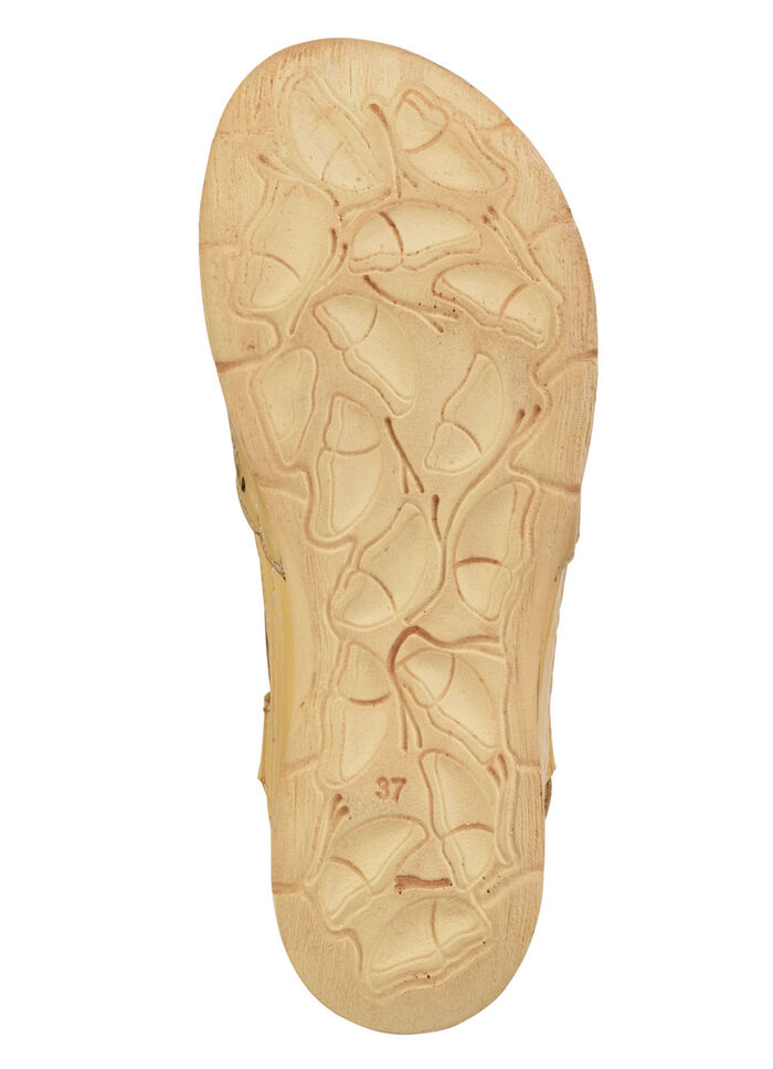 Gemini Sandale aus schattiertem Nappaleder mit Prägung GELB