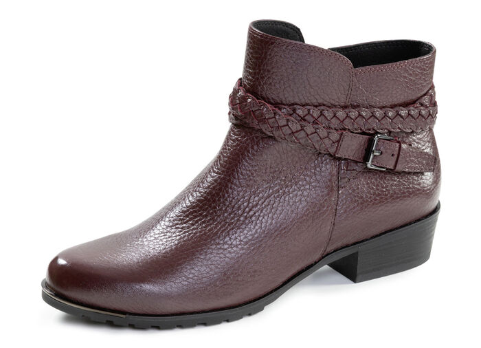 ELENA EDEN, bequeme Damen-Stiefeletten, Winterschuhe, Weite G, mit Reißverschluss BORDEAUX