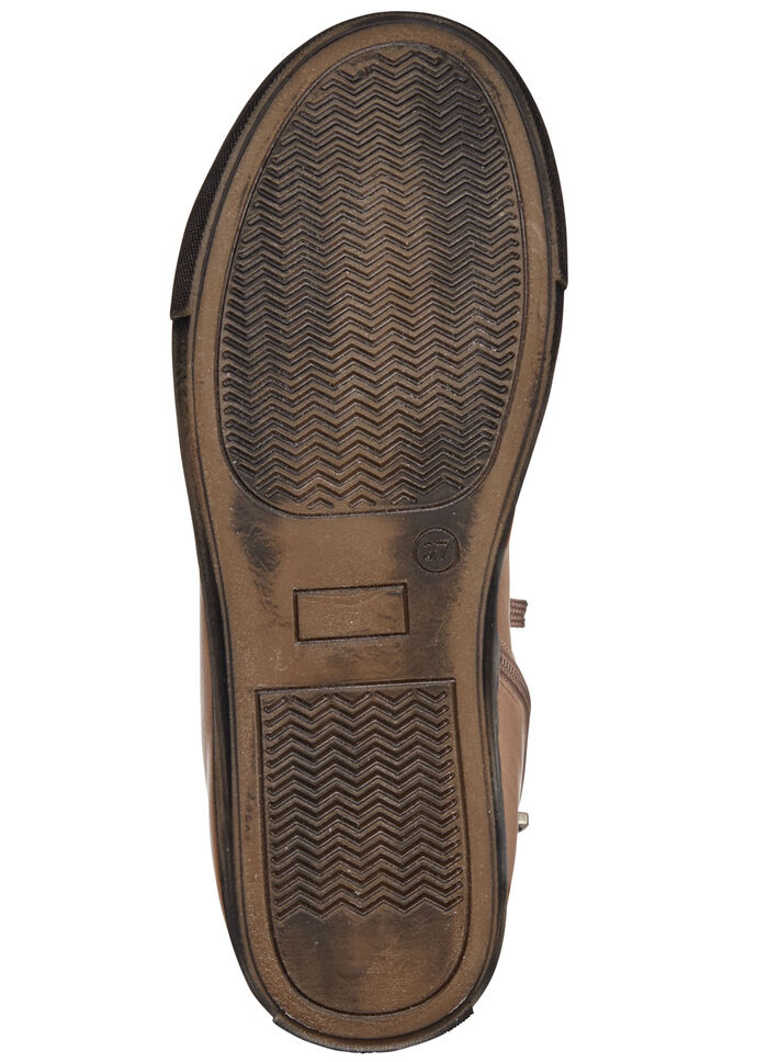 Andrea Conti, klassiche Damen-Stiefeletten, Winterschuhe, mit herausnehmbarem Fußbett COGNAC