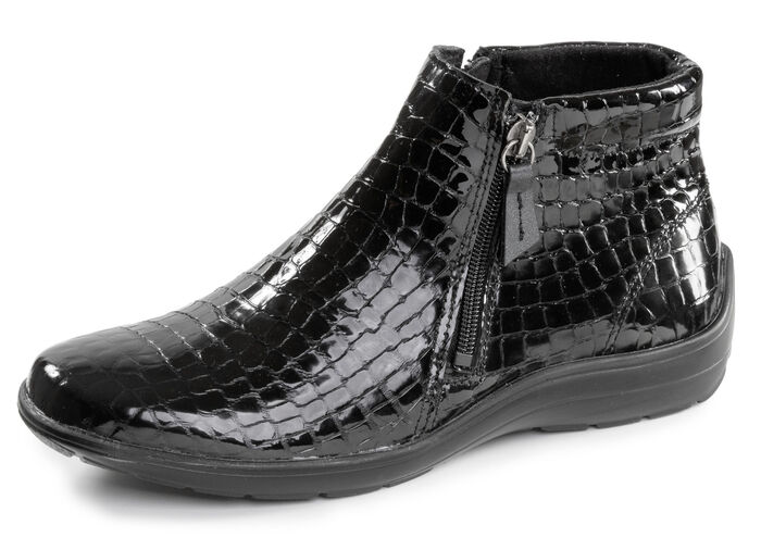 ELENA EDEN, komfortable Damen-Stiefeletten, Weite H, mit herausnehmbarem Fußbett SCHWARZ