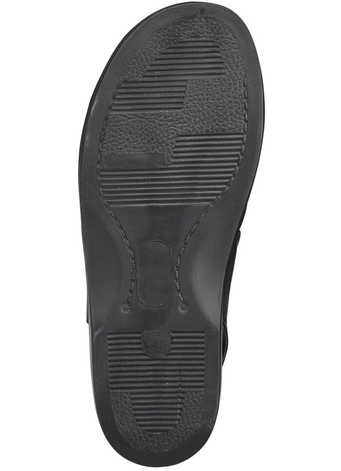 Sandale mit anatomisch geformten Lederfußbett SCHWARZ-BORDEAUX