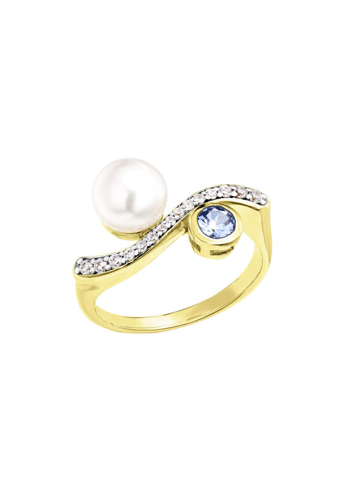 Glanzvolle Raffinesse – Vergoldeter Damenring 