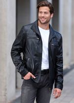 Lederkurzjacke mit Innentaschen 