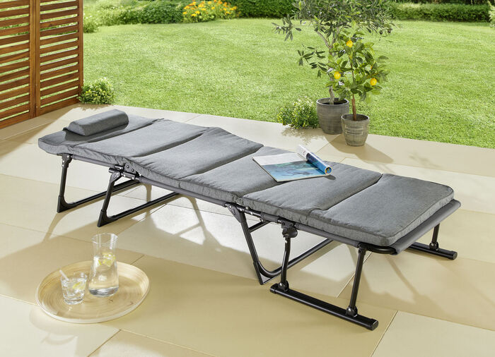 Gartenliege 2 in 1 mit zusätzlichem Kopfkissen 