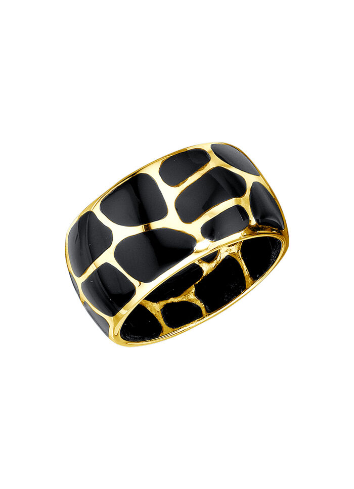 Damenring im Leoparden-Design mit echt Onyx 