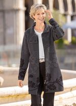 Long-Strickjacke mit Cloqué-Effekten 