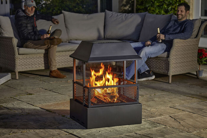 Feuerstelle Heat Haze aus pulverbeschichtetem Stahl 