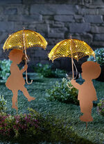 Solarstecker aus Metall BRAUN-GELB